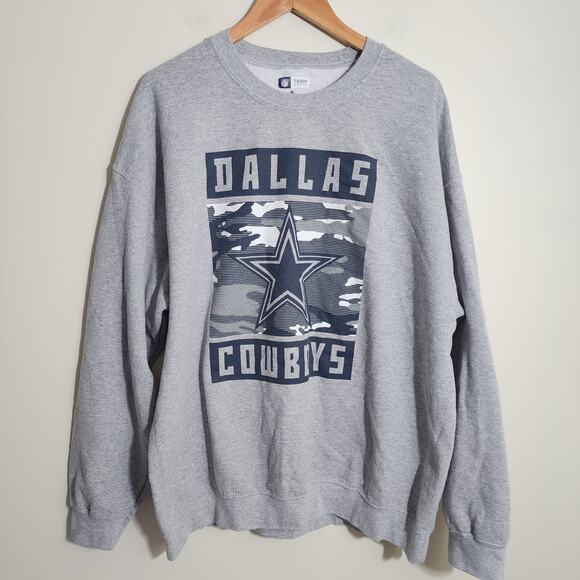 NFL apparel heathered gray Dallas Cowboys graphic crewneck sweatshirt men sz XL - Picture 1 of 11